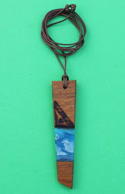 Pendant; Handcrafted with Wood Burned Designs